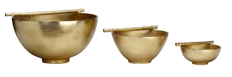 Bowl With Bar Raw Gold