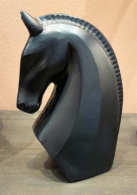 Horse sculpture matt black