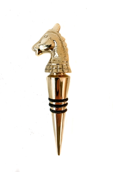 Equestrian Horse Bottle Stopper Brass