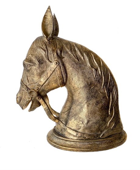 Equestrian Horse head alum raw oxy bronze