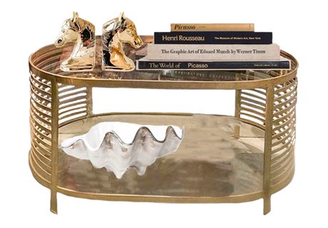 Striped Oval Coffee Table