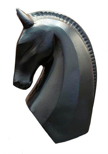 Horse sculpture matt black