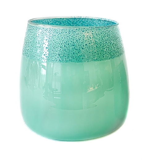 Glass Matki Turquoise Crincle 