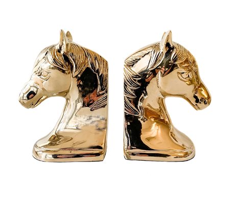 Equestrian Bookends Horse Brass