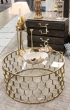 Iron scallop coffee table gold