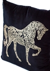 Mandala horse black w gold print