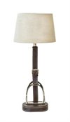 Equestrian Table Lamp Leather String Brown
