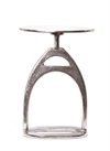 Equestrian Stirrup table S Raw ant. Nickle