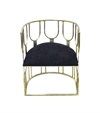 Art Deco Chair Black Velvet