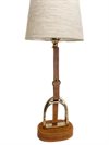 Equestrian Table Lamp Leather String Cognac