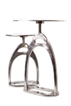 Stirrup table S Raw ant. Nickle